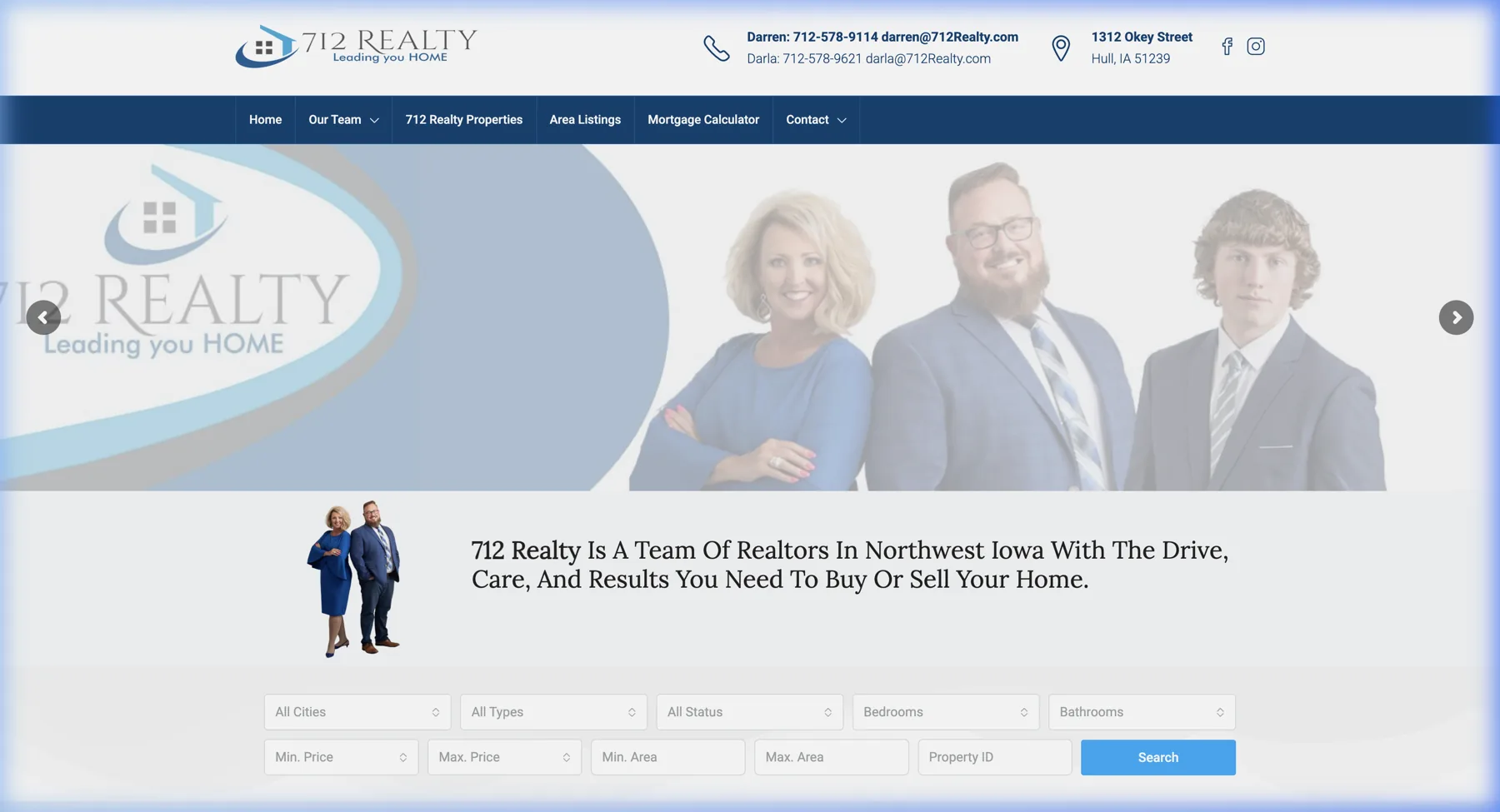 712 Realty website — real-estate platform built by Intense Visions